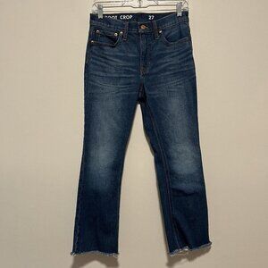 J. Crew 9" Mid-Rise Demi-Boot Crop Jean in Blue Lantern Wash Size 27‎ Raw Hem
